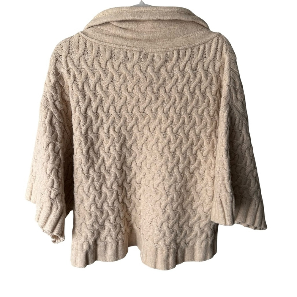 Free People Mae Cable Knit Cardigan Sweater - Tan Size M Boho Cozy Chic Neutral - Picture 3 of 14